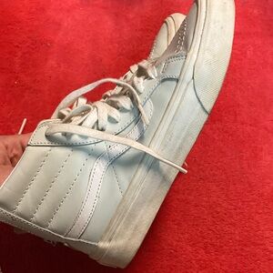 Vans Pale Blue Leather High-Top Skate Sneakers